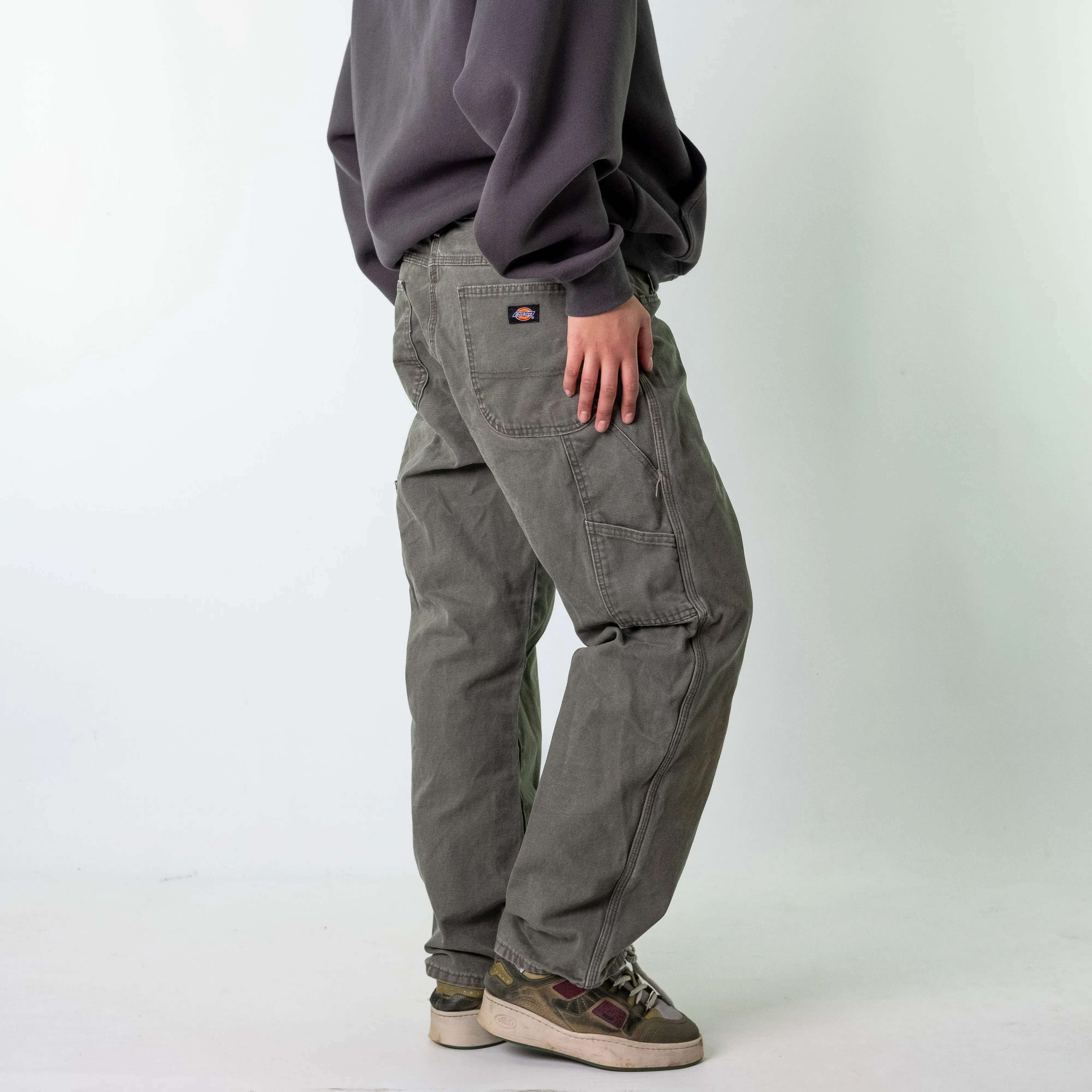 Green 90s Dickies  Cargo Skater Trousers Pants Jeans (35x30)