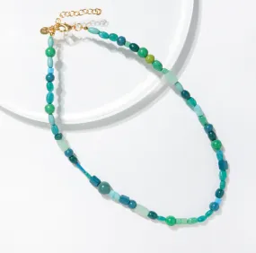 Green Mix Glass Bead Necklace