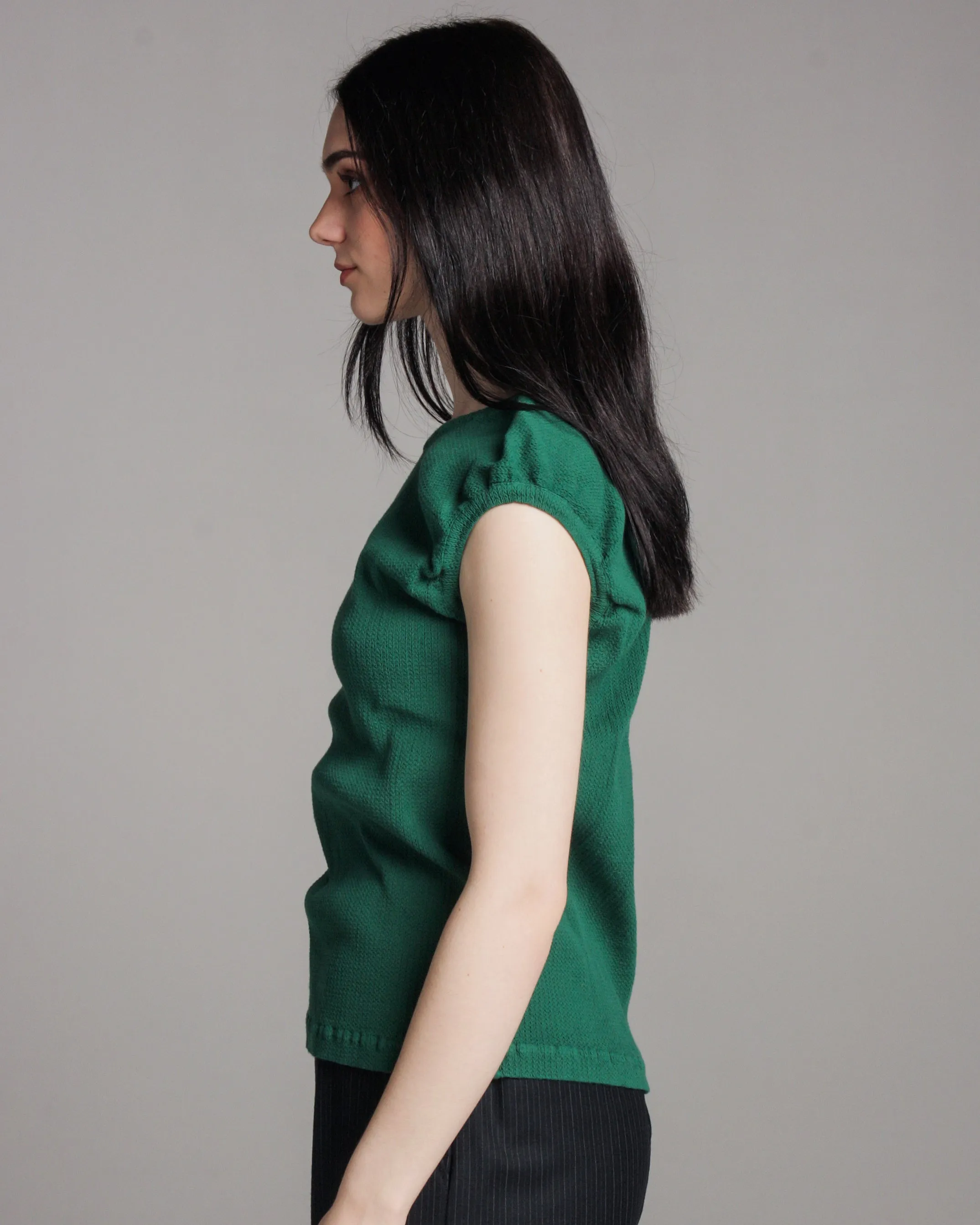 Green Sleeveless Knit Top