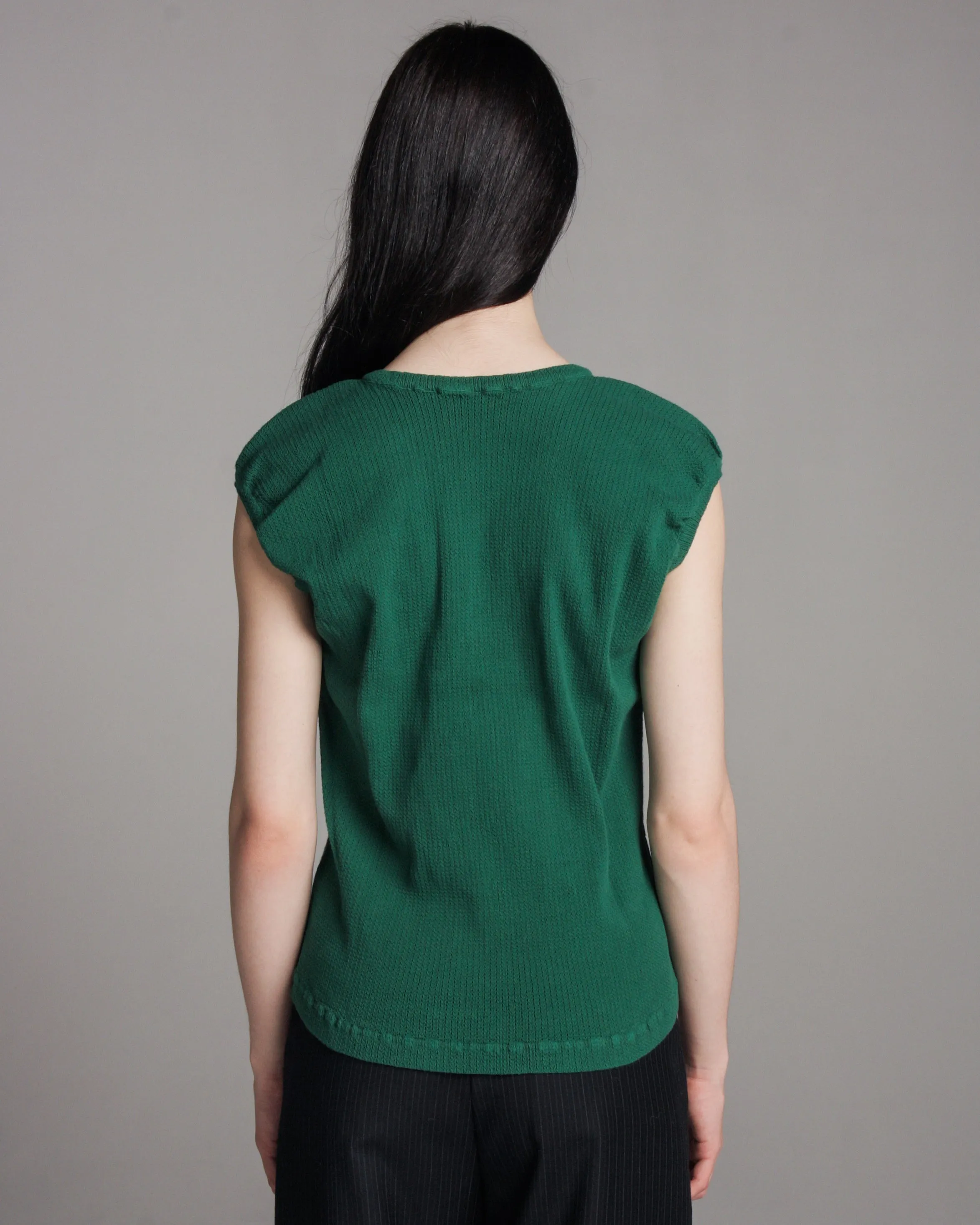 Green Sleeveless Knit Top