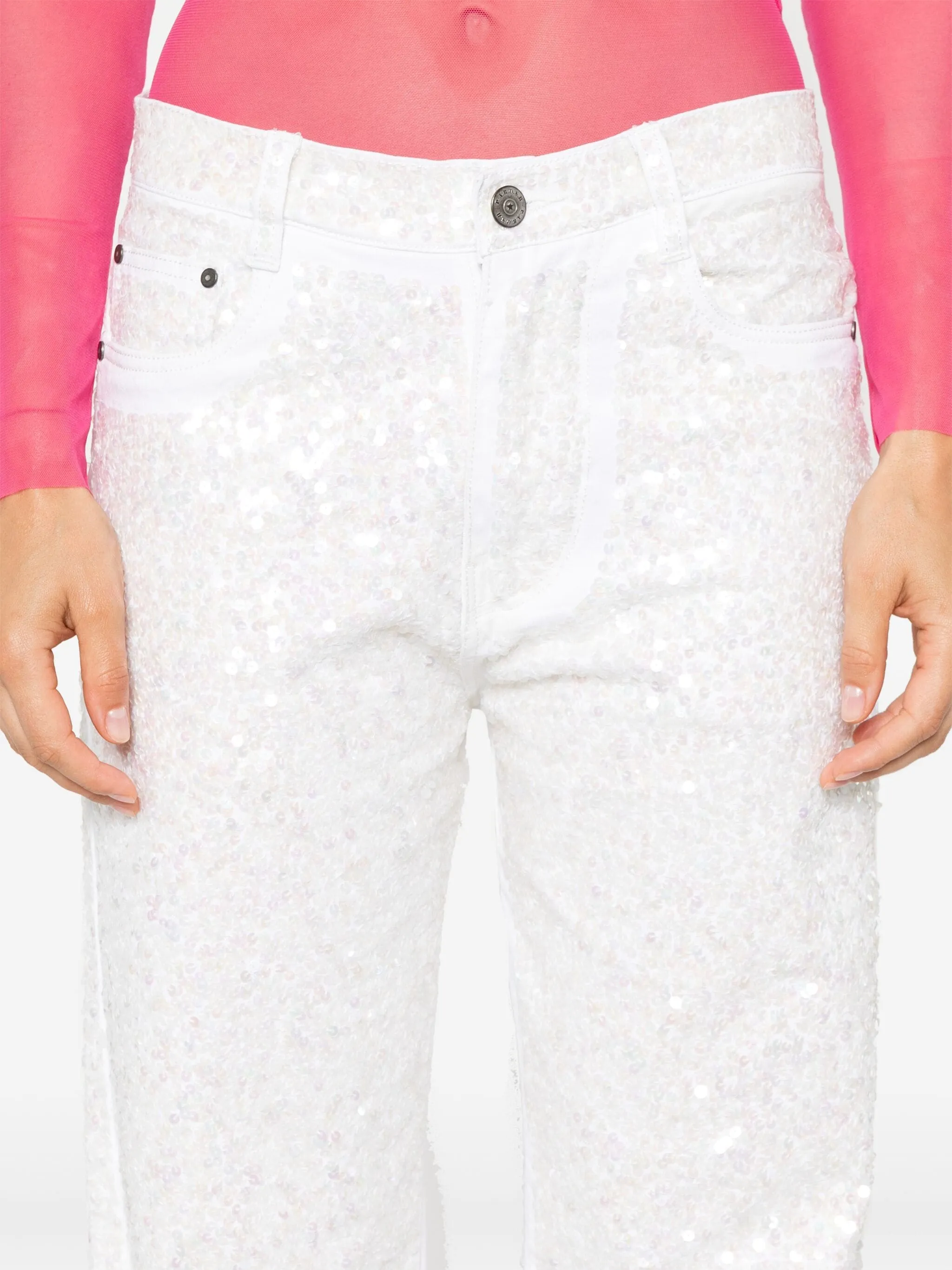 Guff sequin-embellished straight jeans