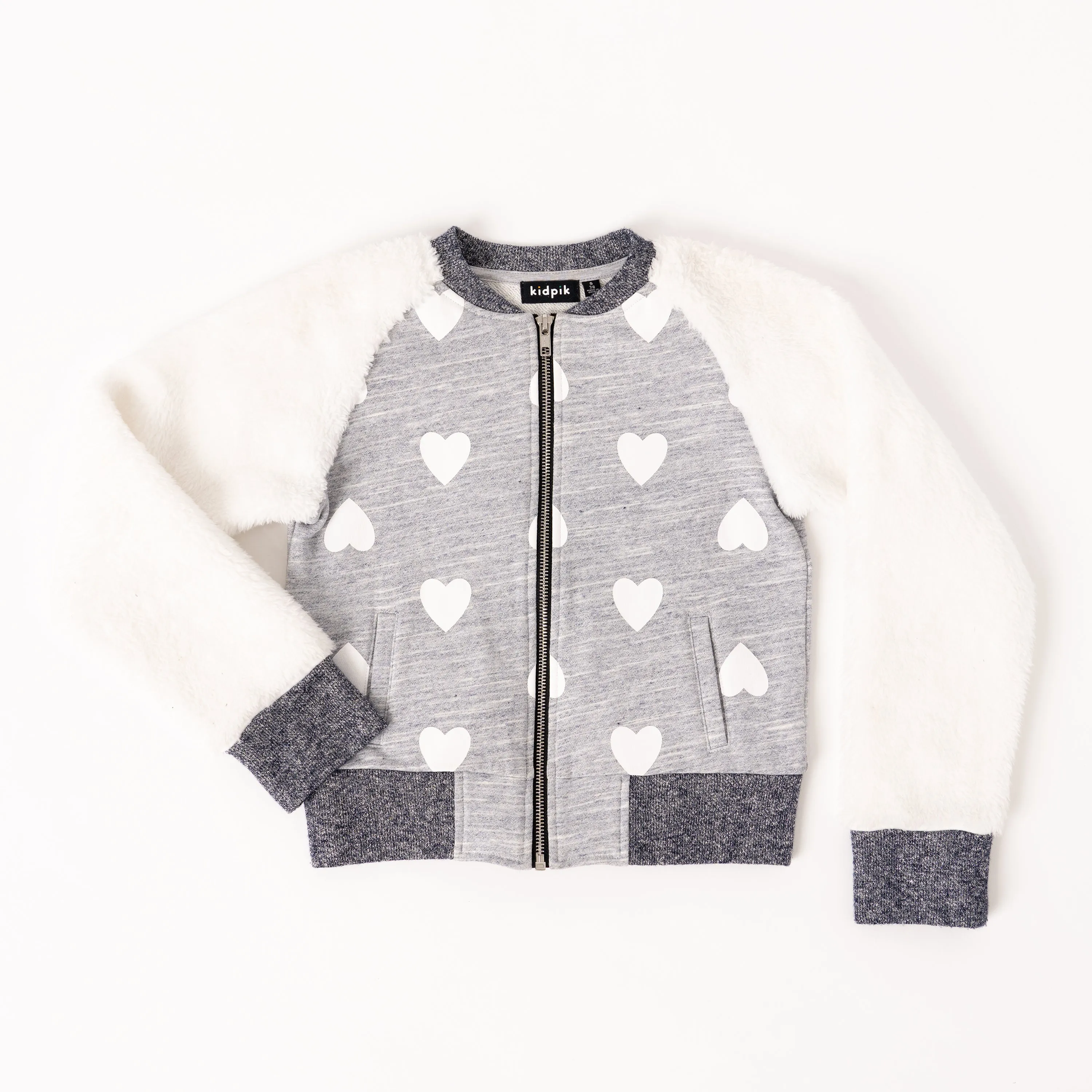 Heart Furry Baseball Jacket
