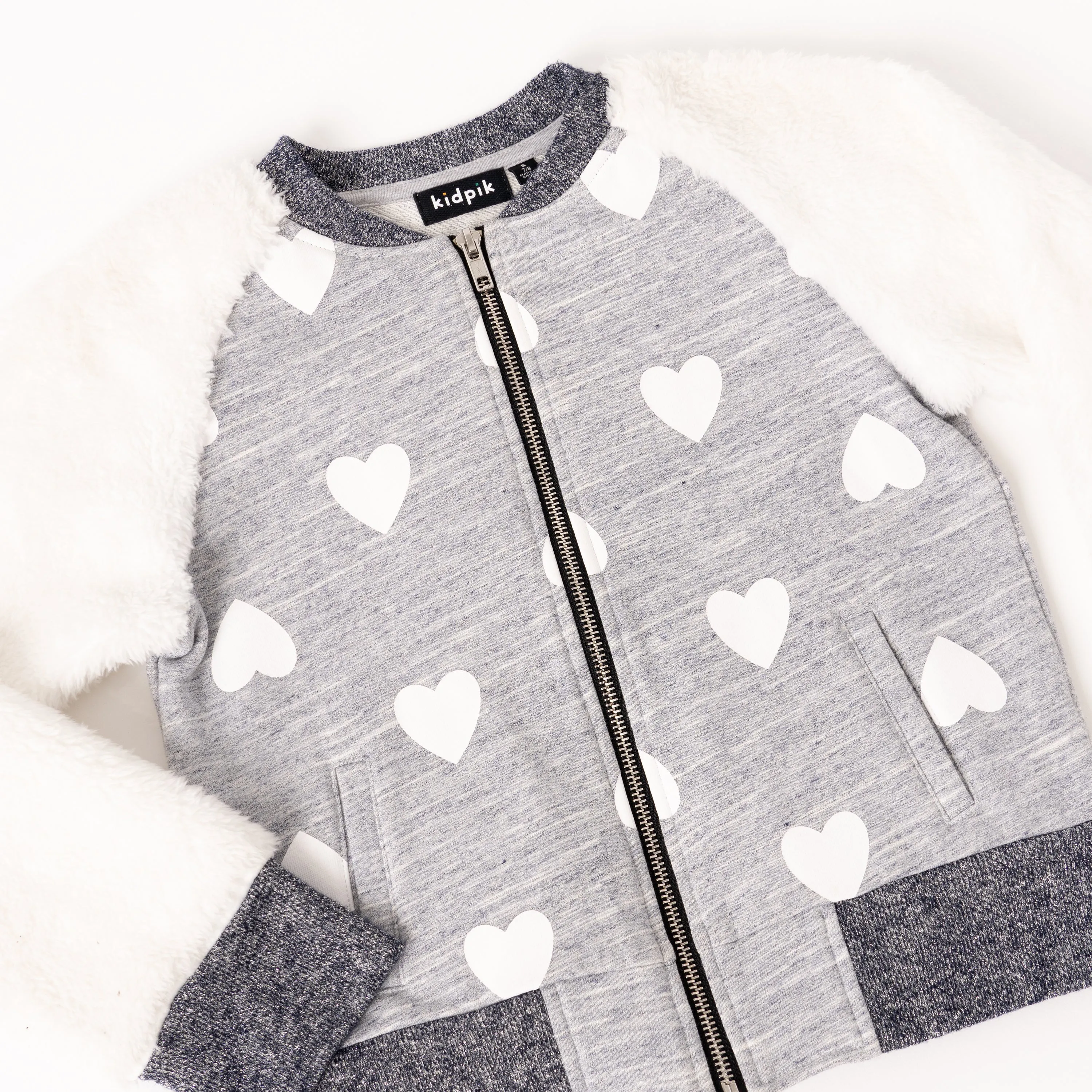Heart Furry Baseball Jacket