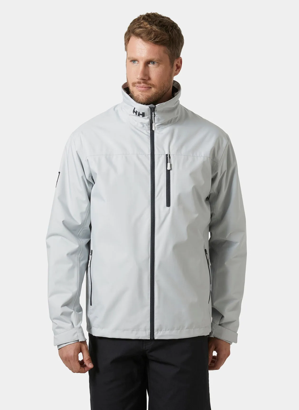 Helly Hansen Mens Crew Midlayer Custom Jackets 2.0, Grey Fog