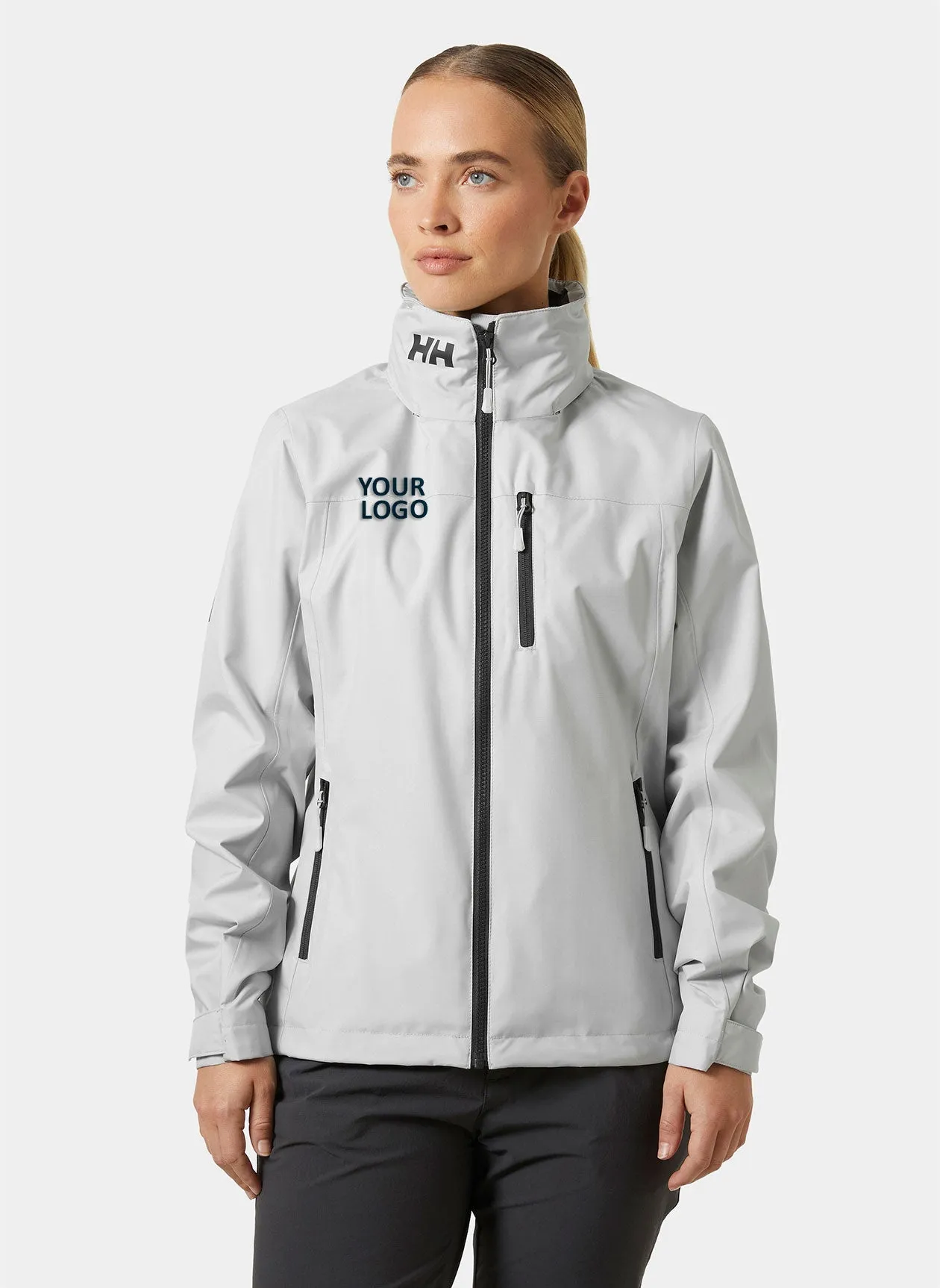 Helly Hansen Women's Hooded Custom Crew Jackets, Grey Fog