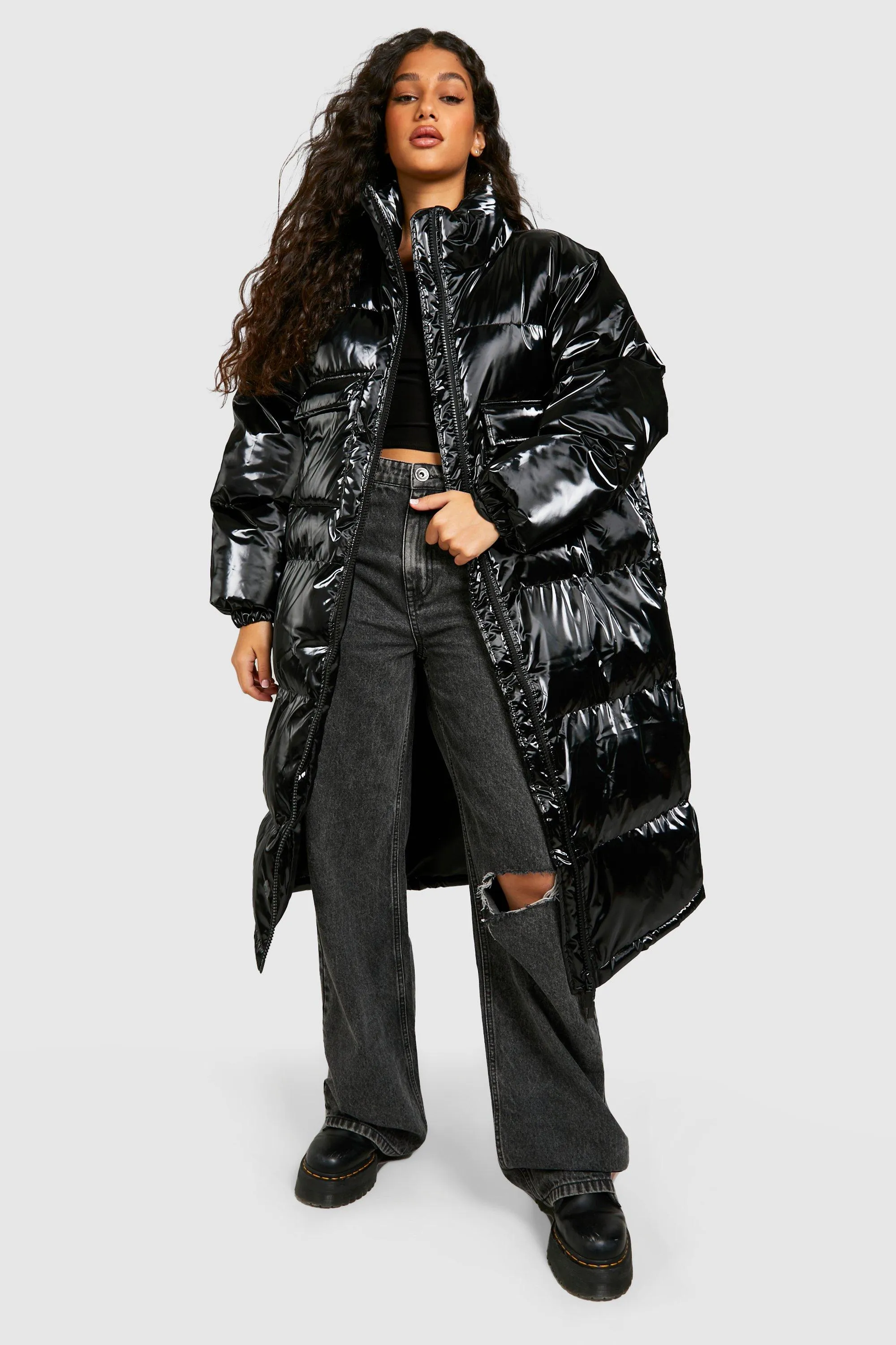 High Shine Oversized Longline Puffer