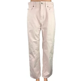 H&M Light Pink Straight Leg High Waist Stretch Ankle Boyfriend Denim Jeans Sz 8