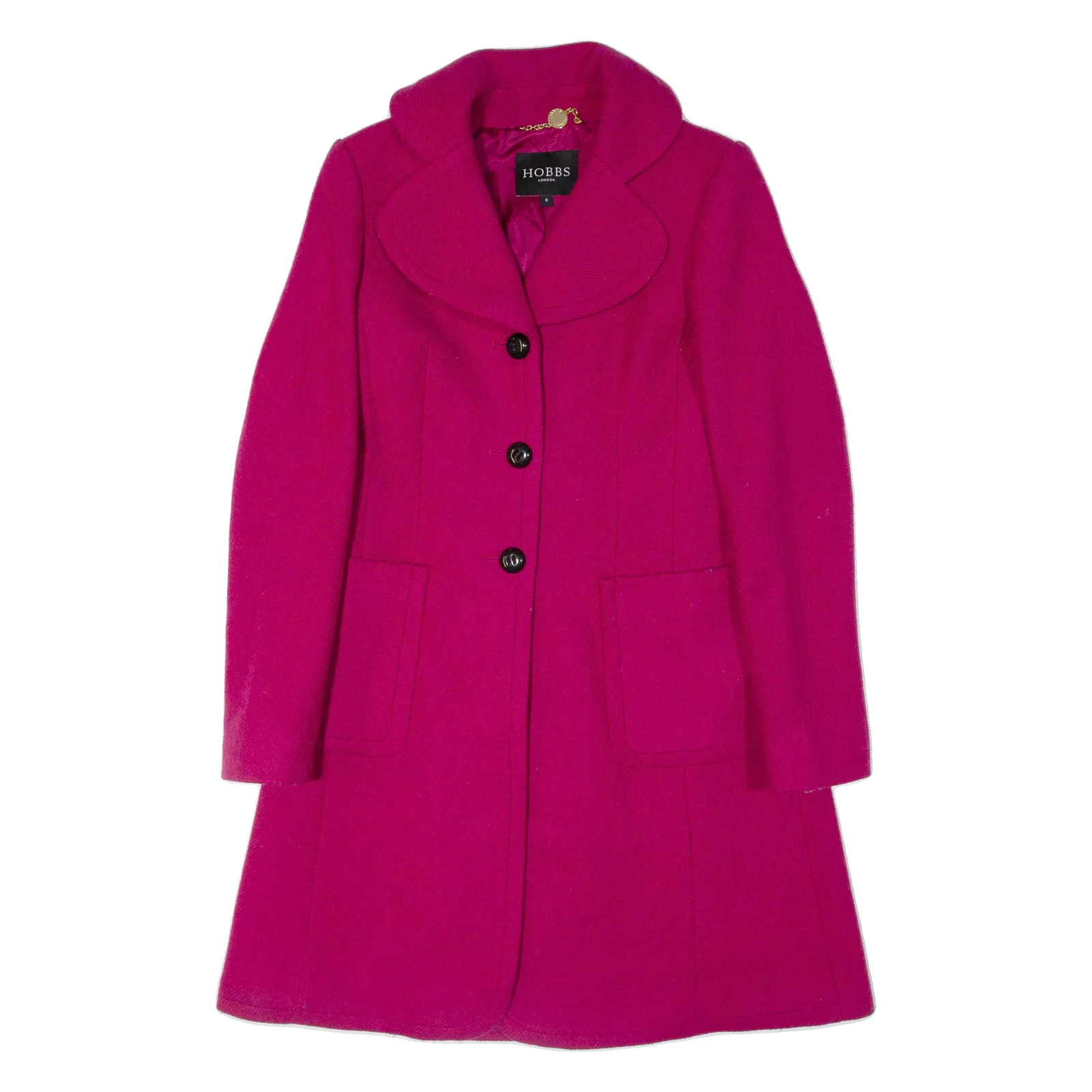 HOBBS Womens Trench Jacket Pink Wool UK 8