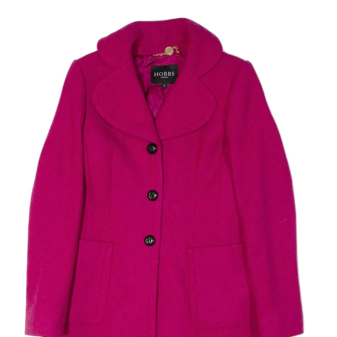 HOBBS Womens Trench Jacket Pink Wool UK 8