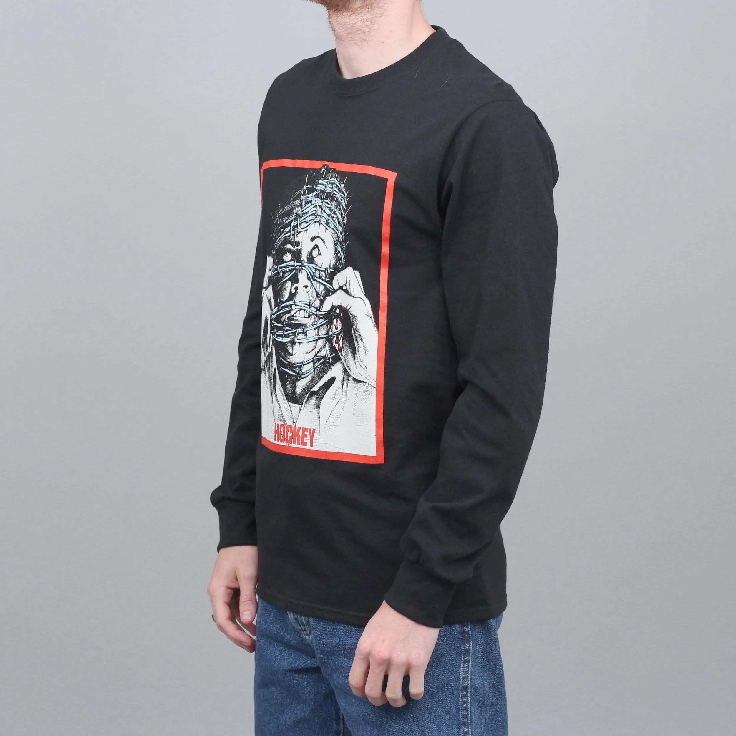 Hockey Barbwire Longsleeve T-Shirt Black