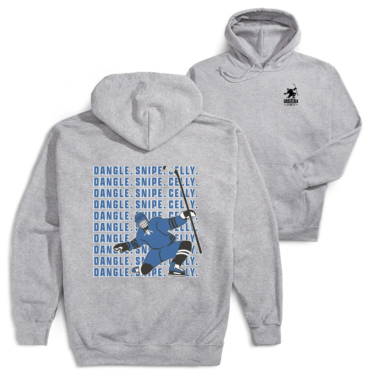 Hockey Hooded Sweatshirt - Dangle Snipe Celly Player (Back Design) 
