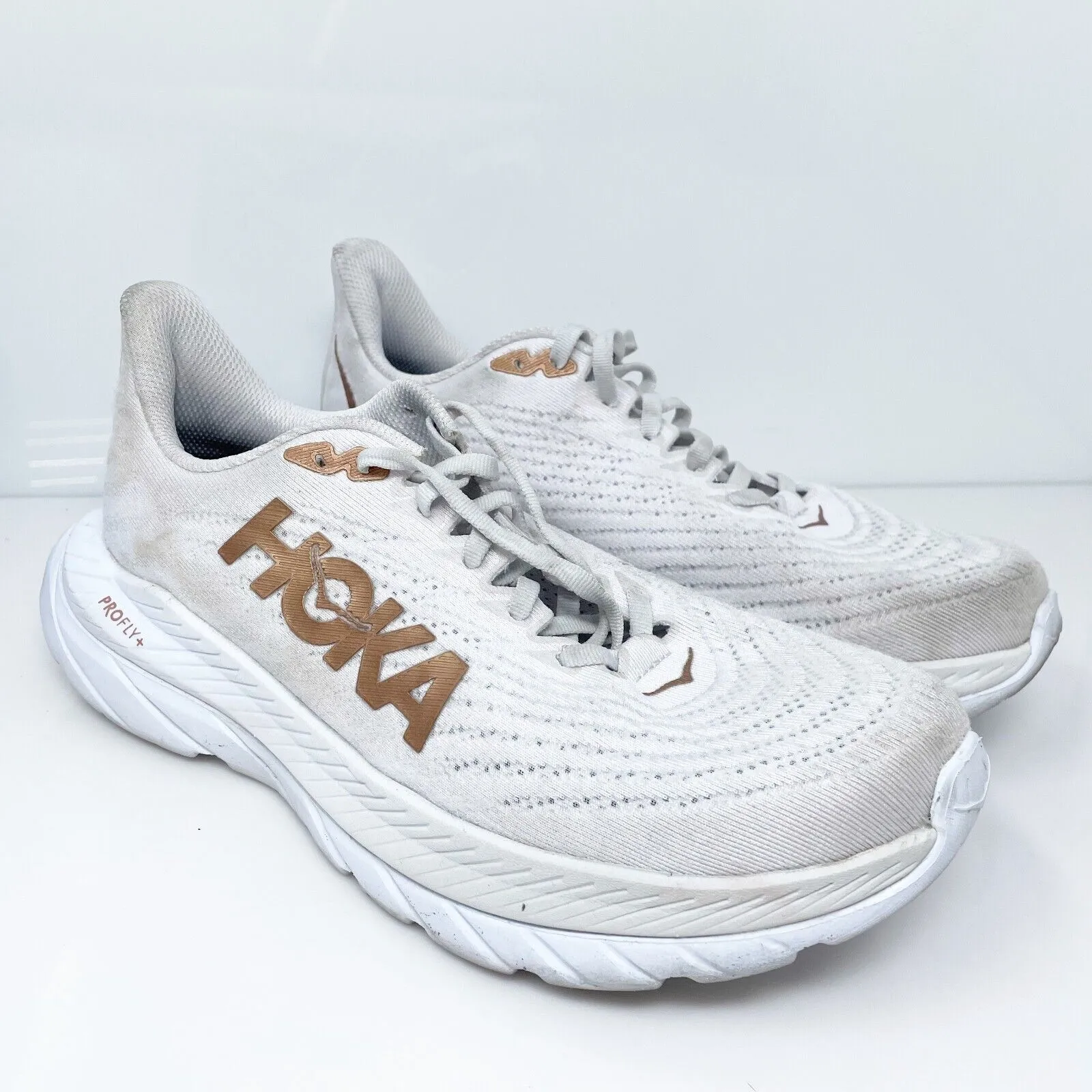 Hoka One One Mens Mach 5 1127893 WCPP White Running Shoes Sneakers Size 8.5 D