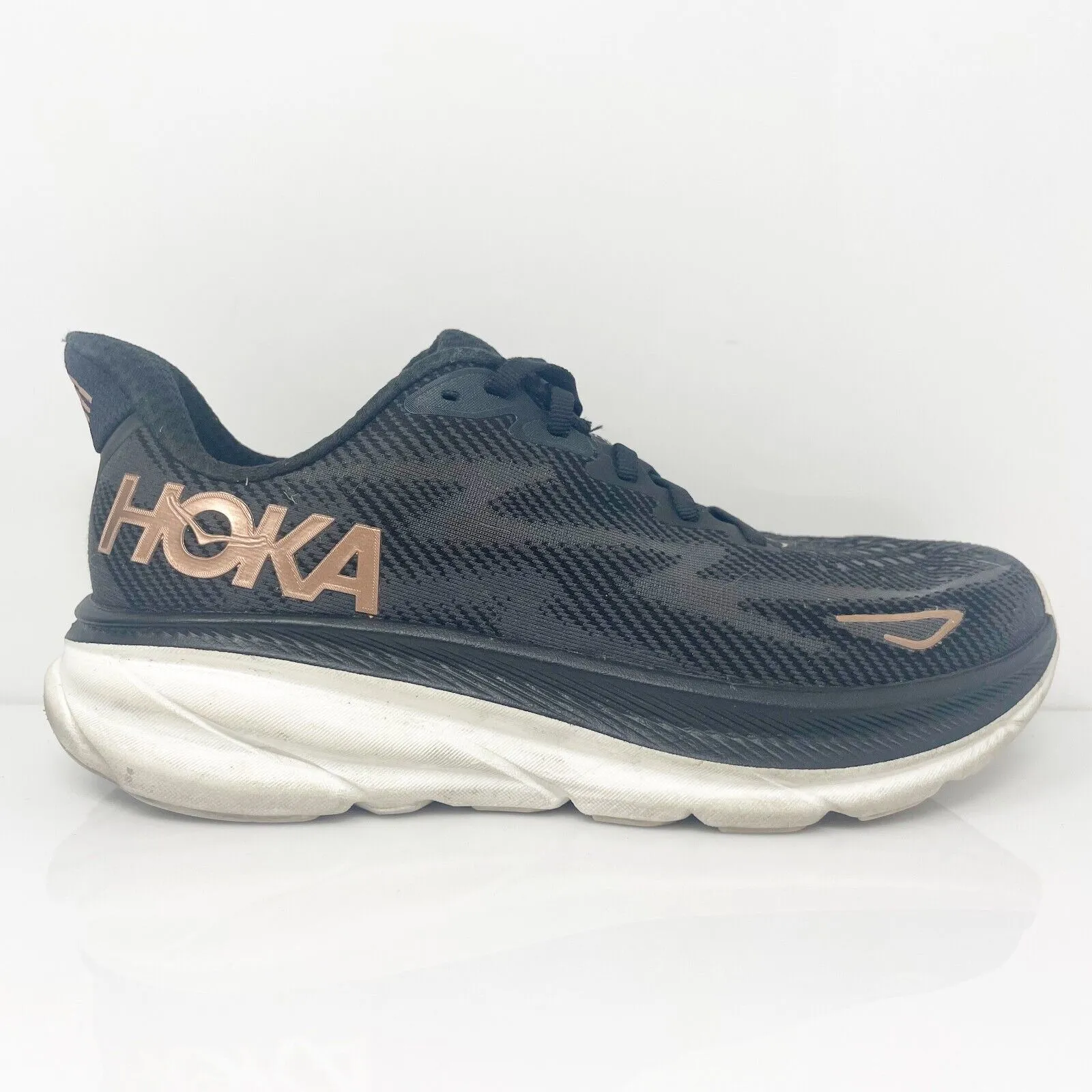 Hoka One One Womens Clifton 9 1127896 BRGL Black Running Shoes Sneakers Size 8 B