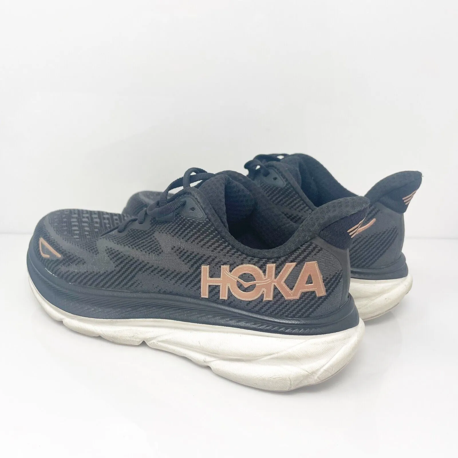 Hoka One One Womens Clifton 9 1127896 BRGL Black Running Shoes Sneakers Size 8 B