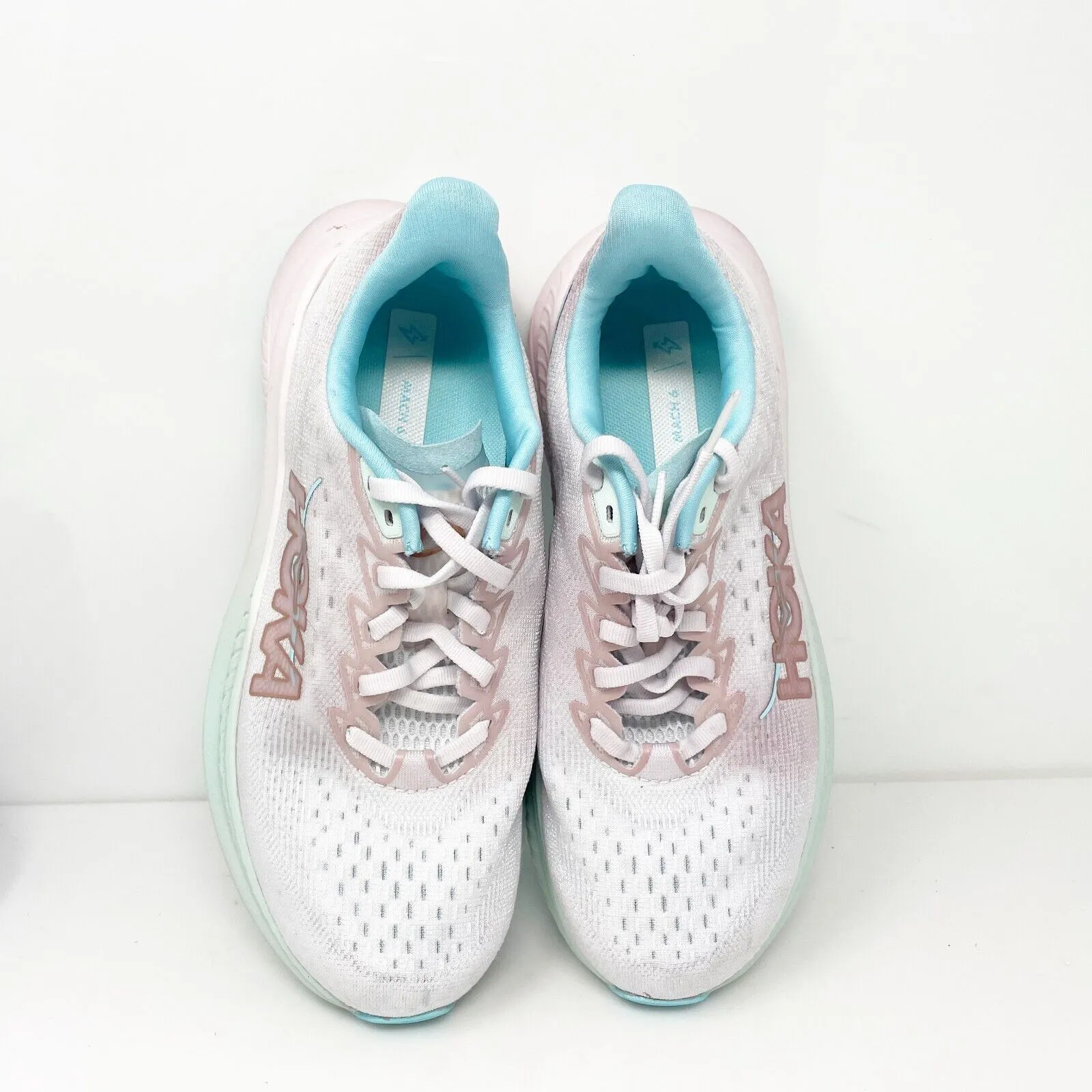 Hoka One One Womens Mach 6 1147834 FTRS White Running Shoes Sneakers Size 7 D