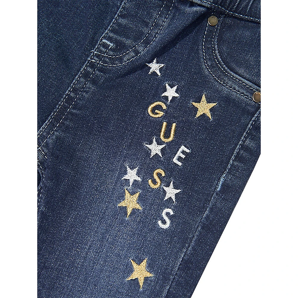 Hudson's Bay Little Girl's Star & Logo Pull-On Jeans