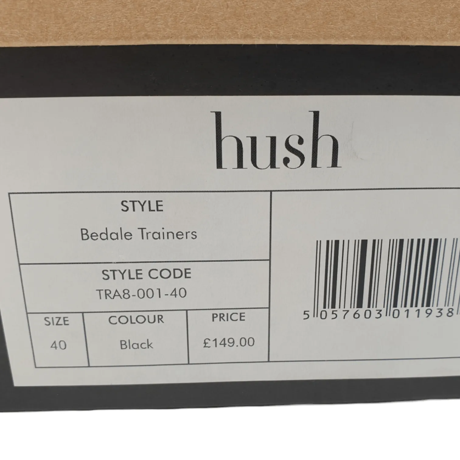 Hush Black Leather Suede Star Trainers