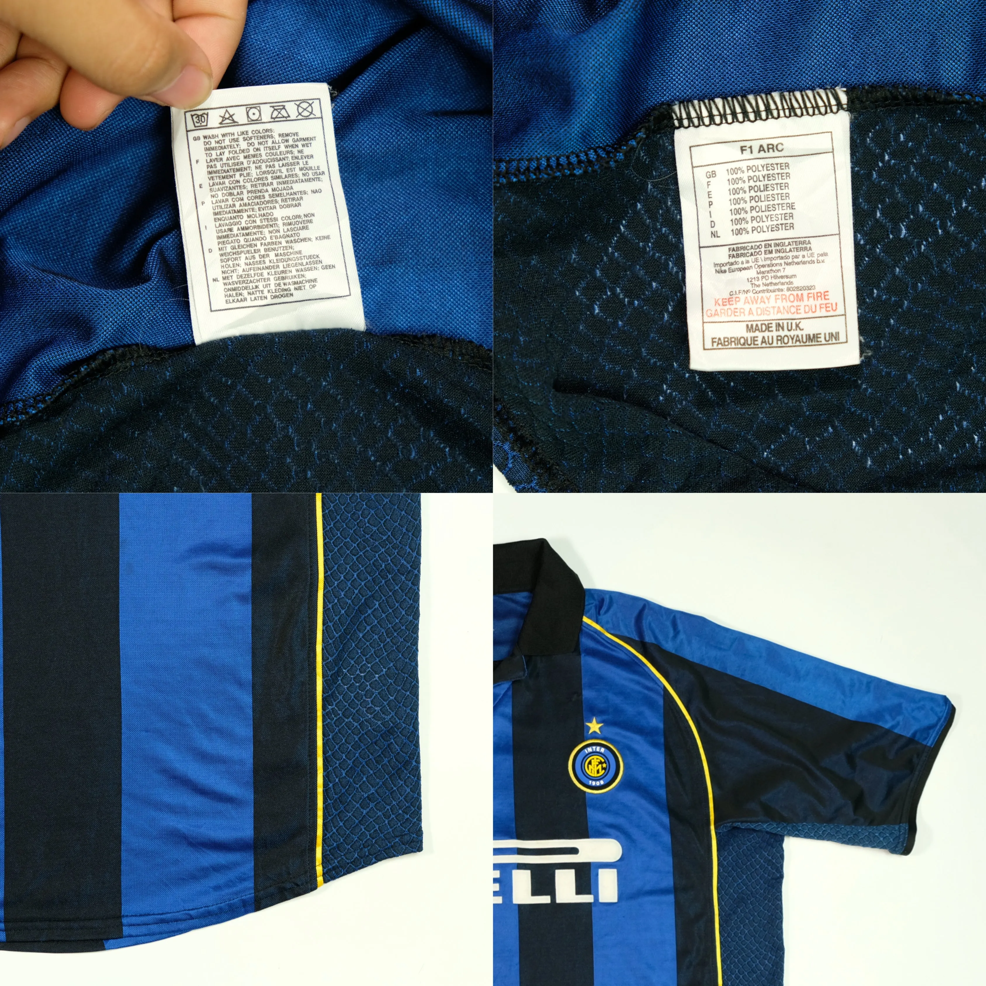 Inter Milan Italy Ronaldo 9 Nike Original 2001/2002 Home Football Shirt Large/XL