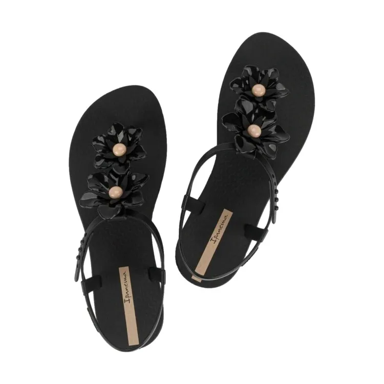 Ipanema 83565 Duo FLOWERS Sandalo Infradito con Cinturino Donna Black