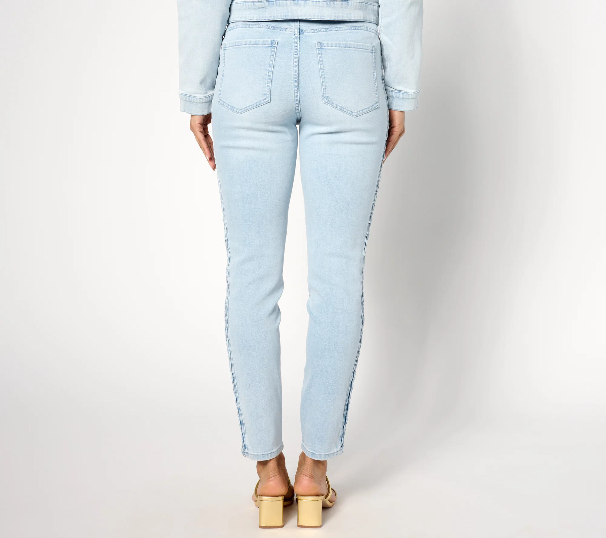 Isaac Mizrahi Live! Tall True Denim Slim Leg Jeans w/ Braid Detail