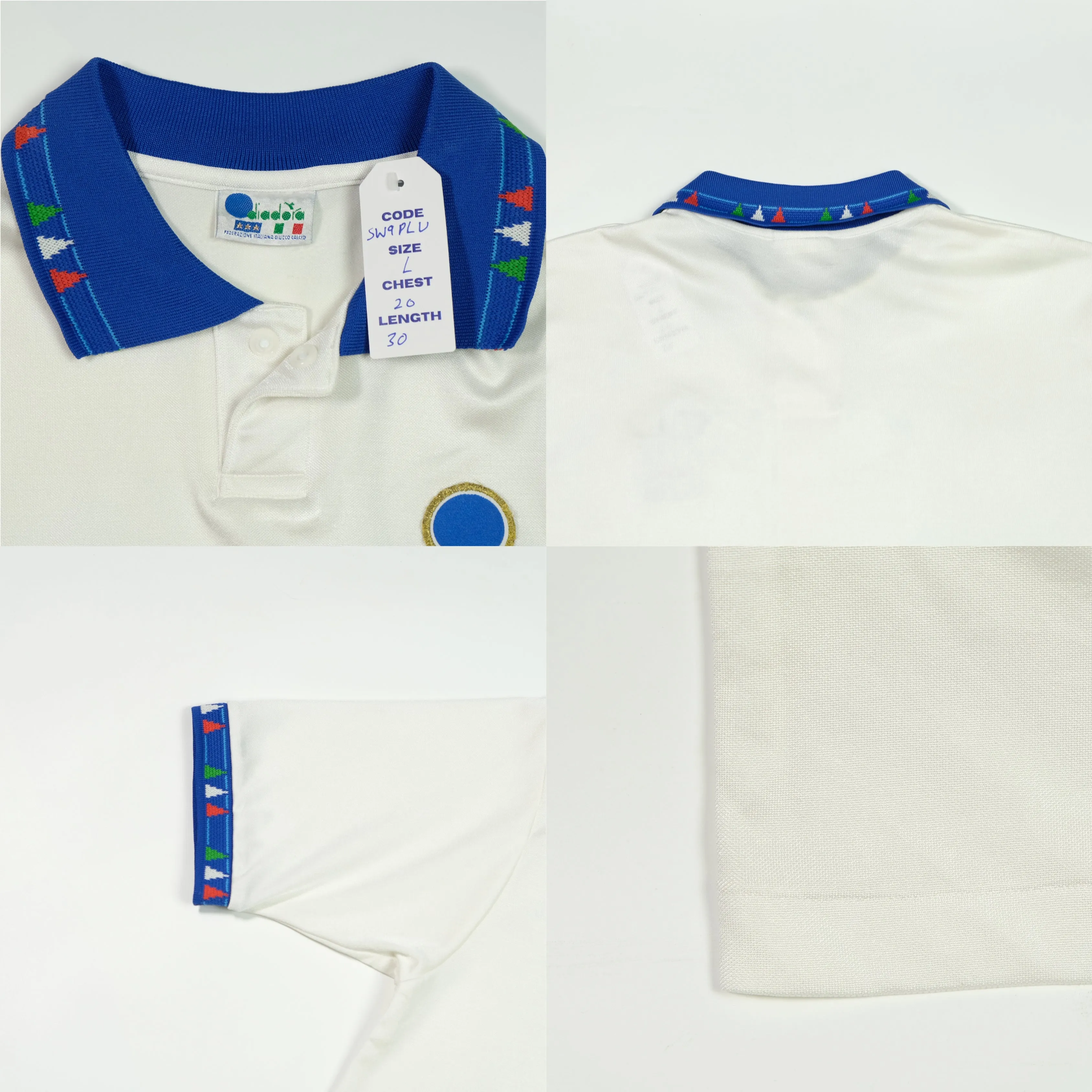 Italy 1992/1993 Diadora Original Away Football Shirt Large