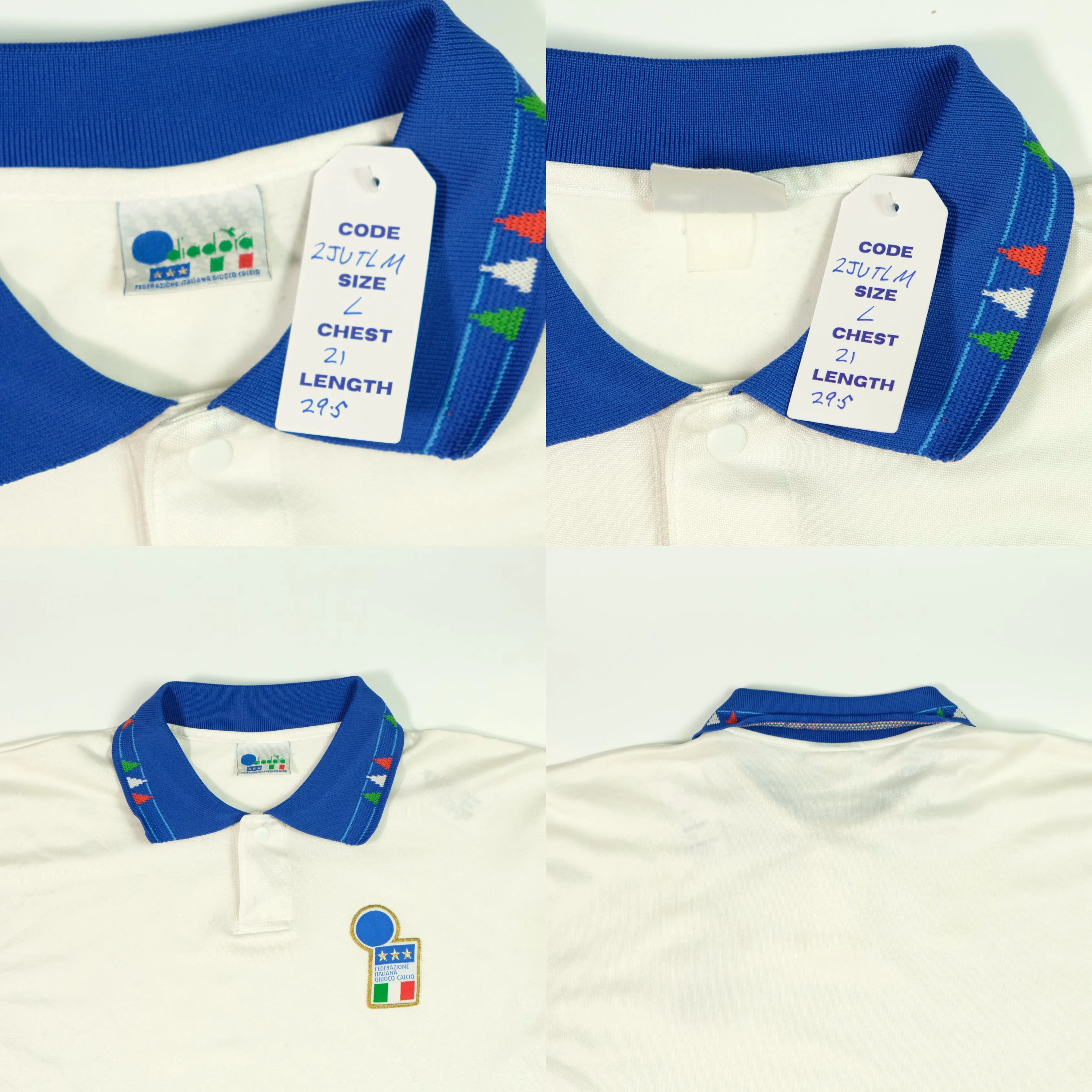 Italy 1994 Diadora Original Away Football Shirt Large
