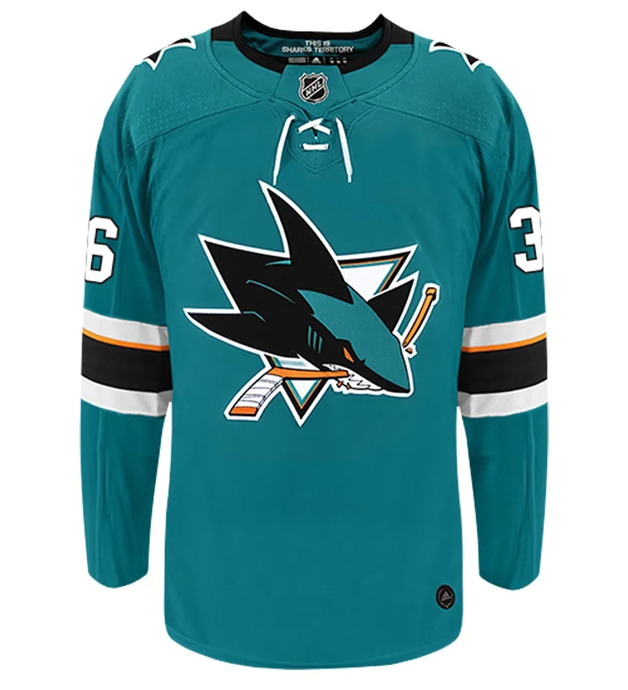 Jannik Hansen San Jose Sharks Adidas Authentic Home NHL Hockey Jersey     