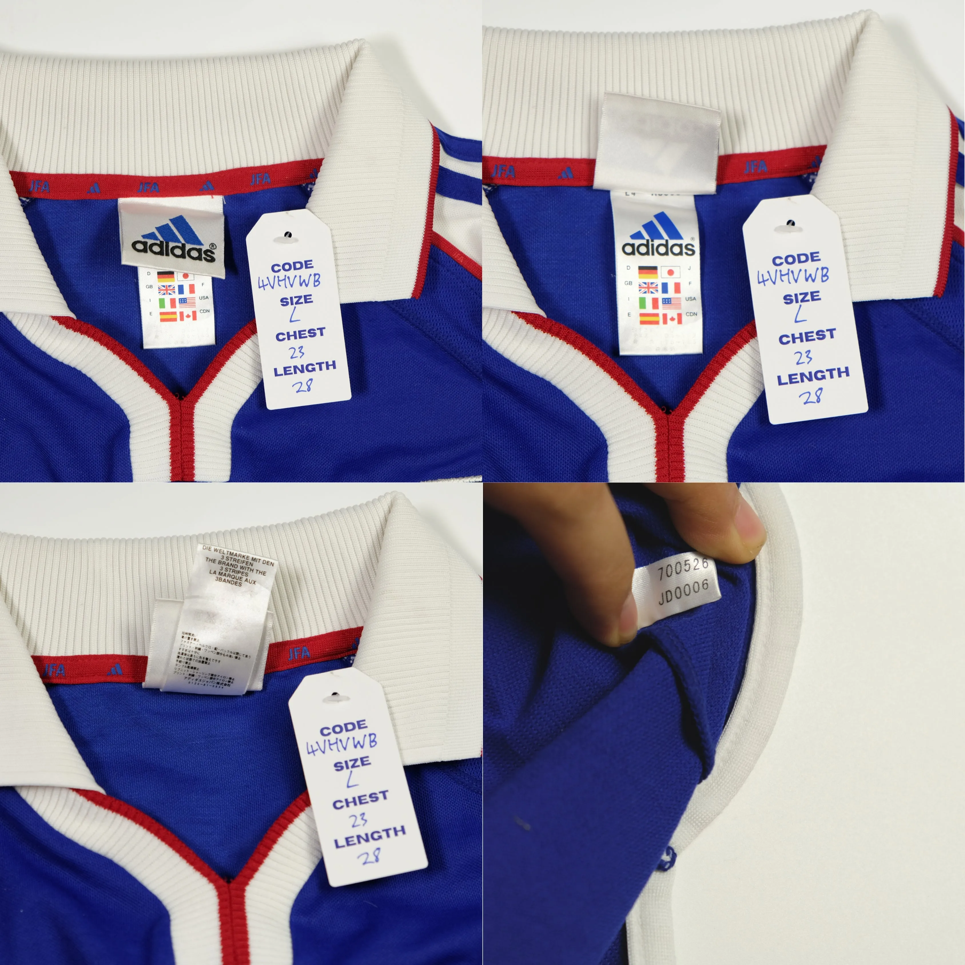 Japan Match Issue Original Home Football Shirt 1999 Adidas Large