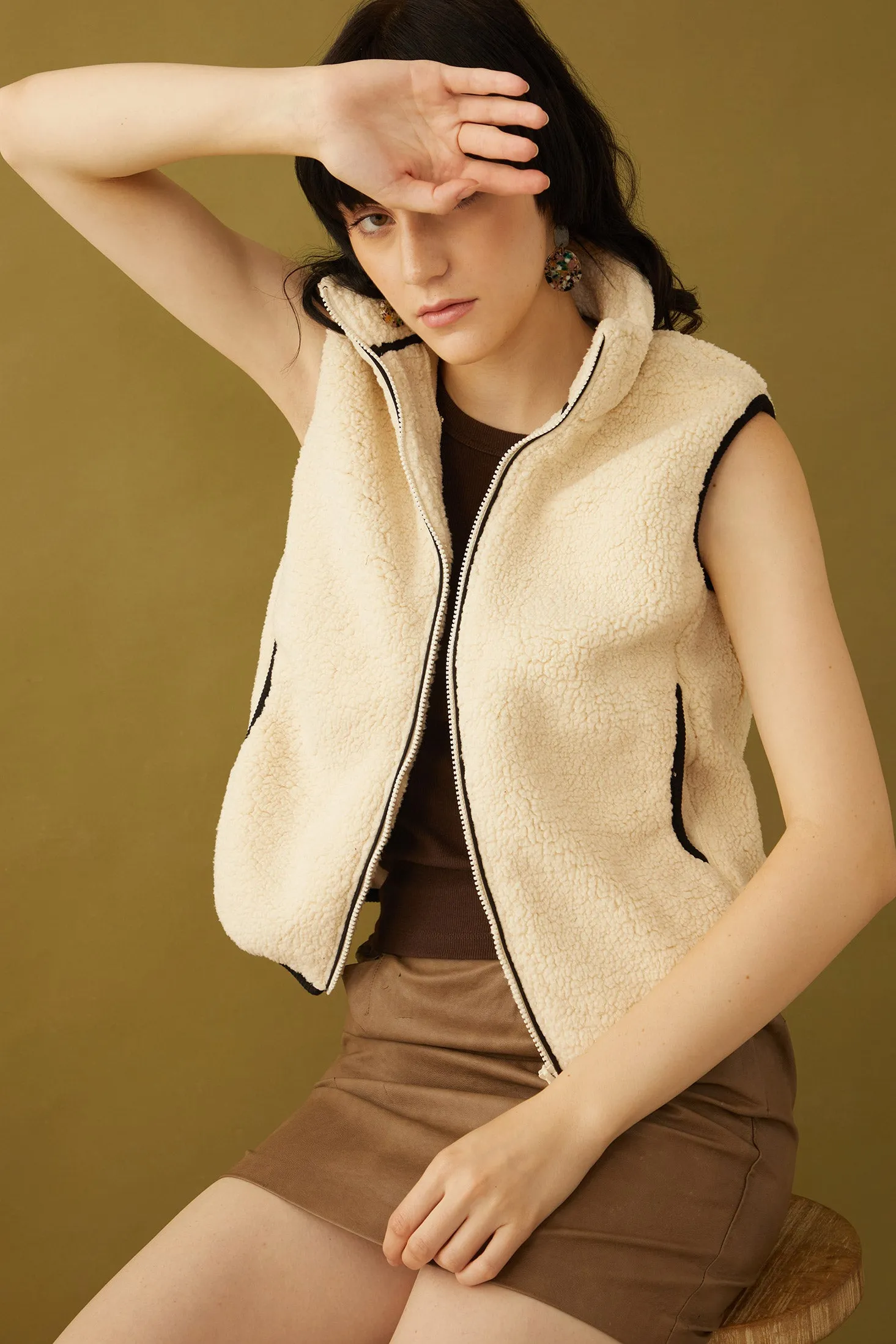 Jazlyn Zippered Fleece Jacket Vest