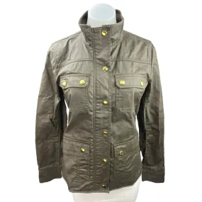 J.Crew Downtown Field Womens Green Button Down Military Utility Anorak Jacket XS