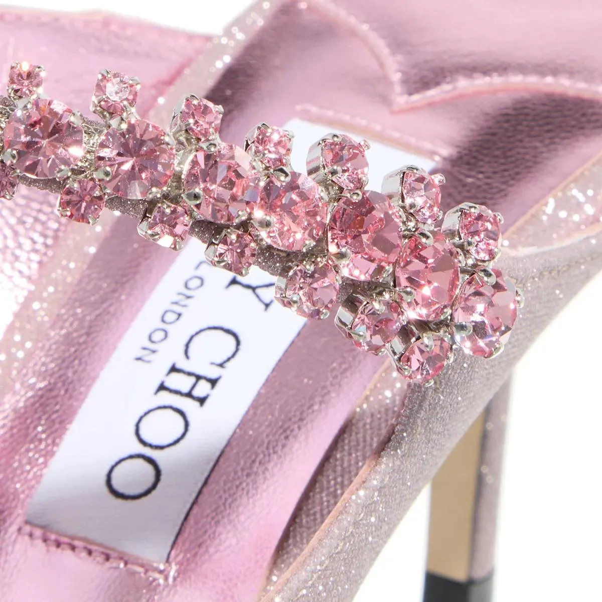 Jimmy Choo  Bing Crystal Embellished Mules Rose / Pink