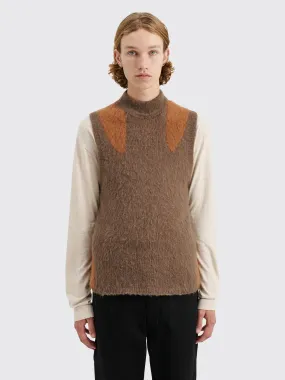 _J.L-A.L_ Liquid Alpaca Vest Grey / Brown