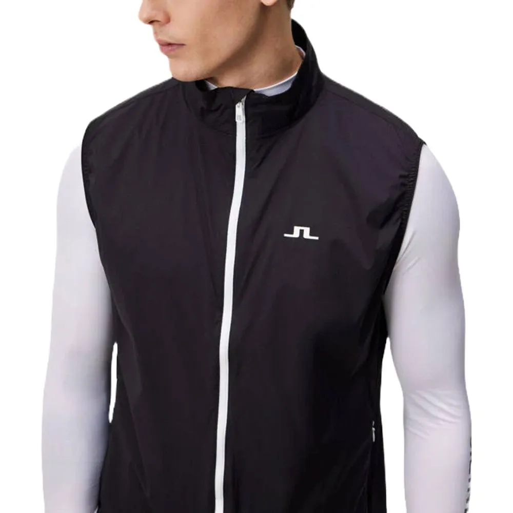 J.Lindeberg Ash Light Packable Golf Vest Black - SS24