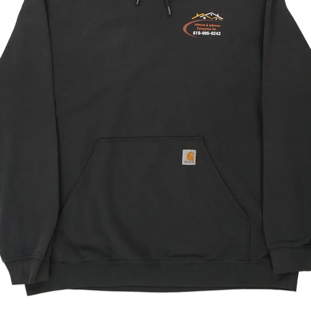 Johnson & Johnson Enterprise Carhartt Graphic Hoodie - XL Black Cotton Blend