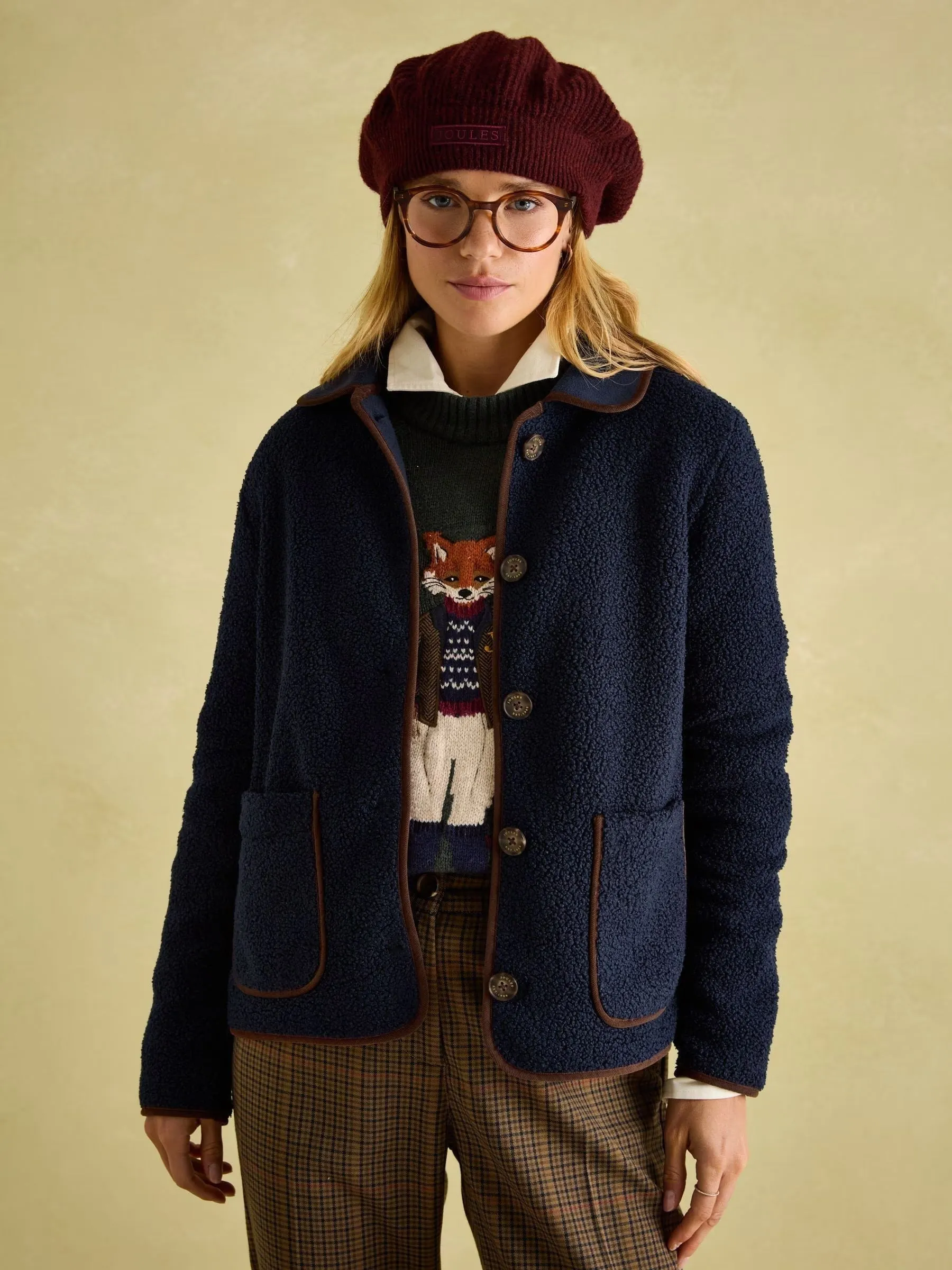 Joules Sadie Button Down Fleece Jacket