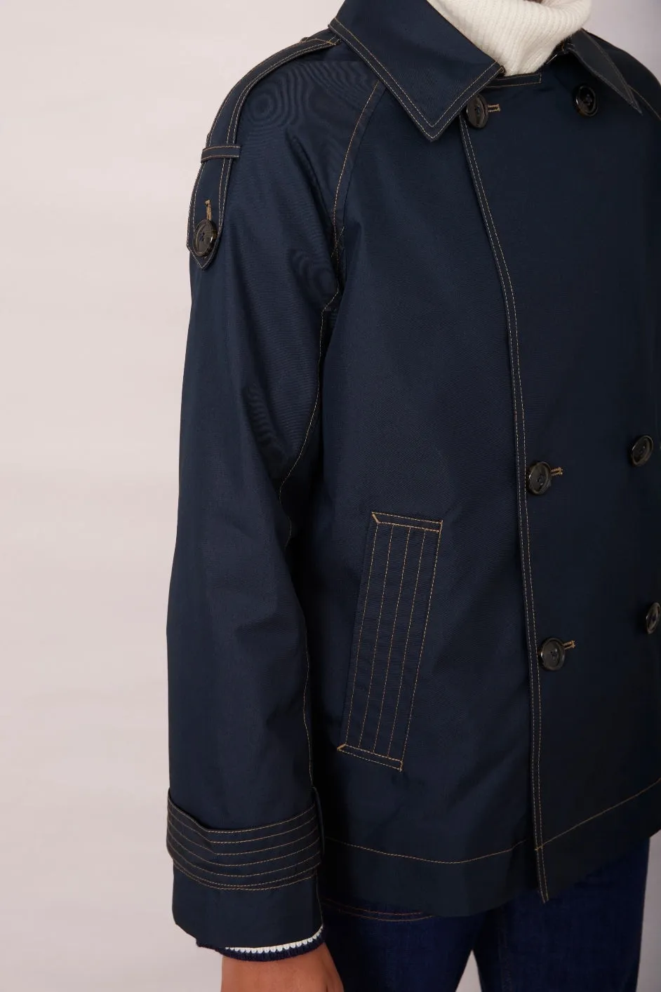 Juliet Short Trench Jacket - Midnight