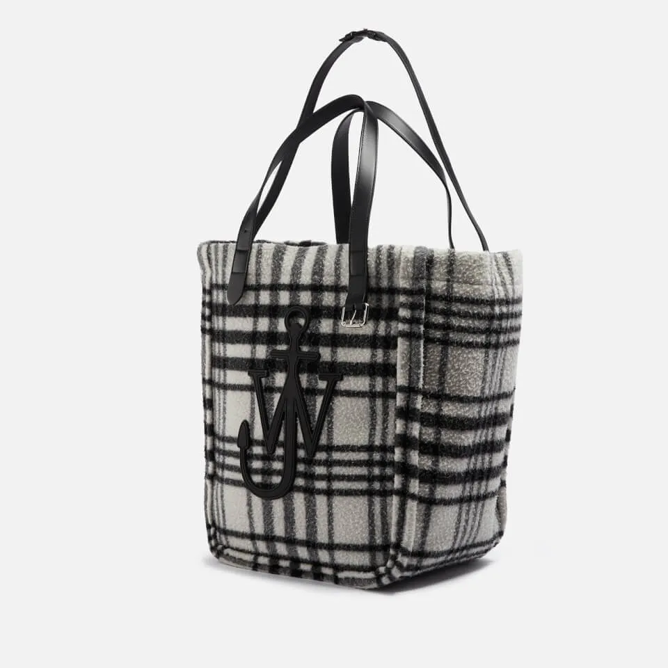 JW Anderson Checked Fleece Tote Bag | Coggles