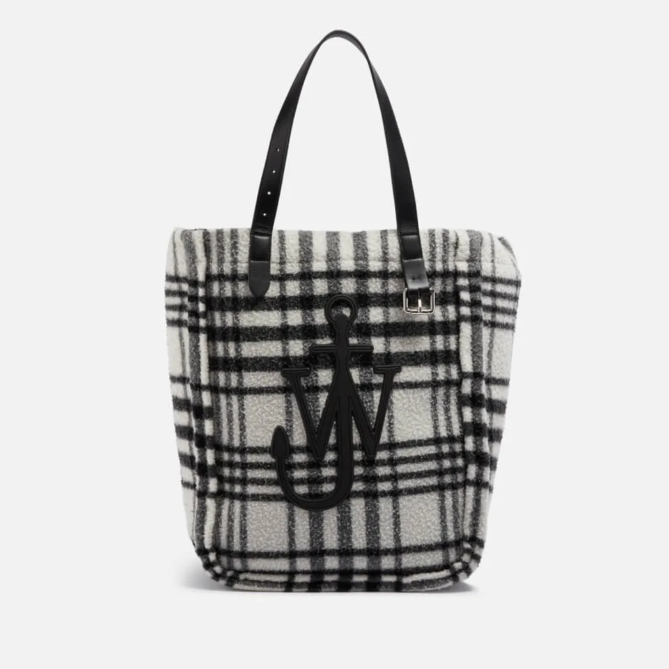 JW Anderson Checked Fleece Tote Bag | Coggles