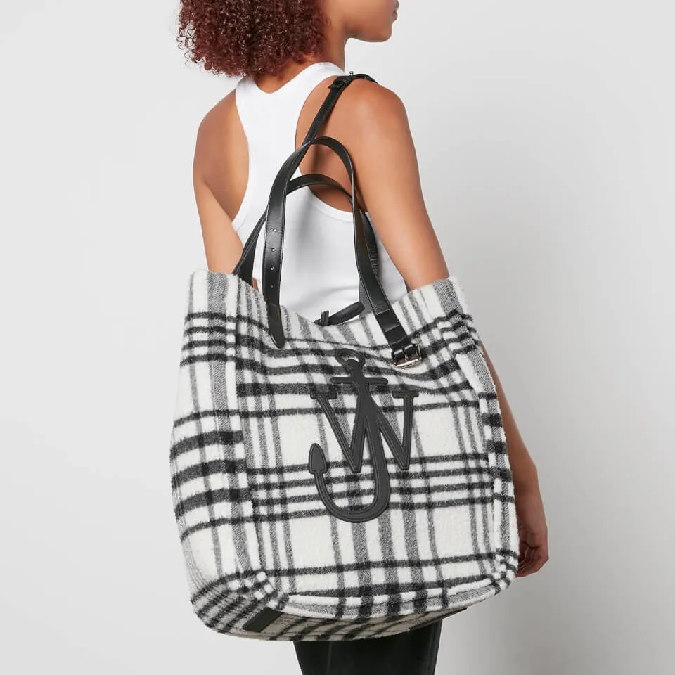 JW Anderson Checked Fleece Tote Bag | Coggles