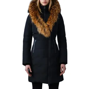 KAY DOWN FUR JACKET BLACK/NATURAL