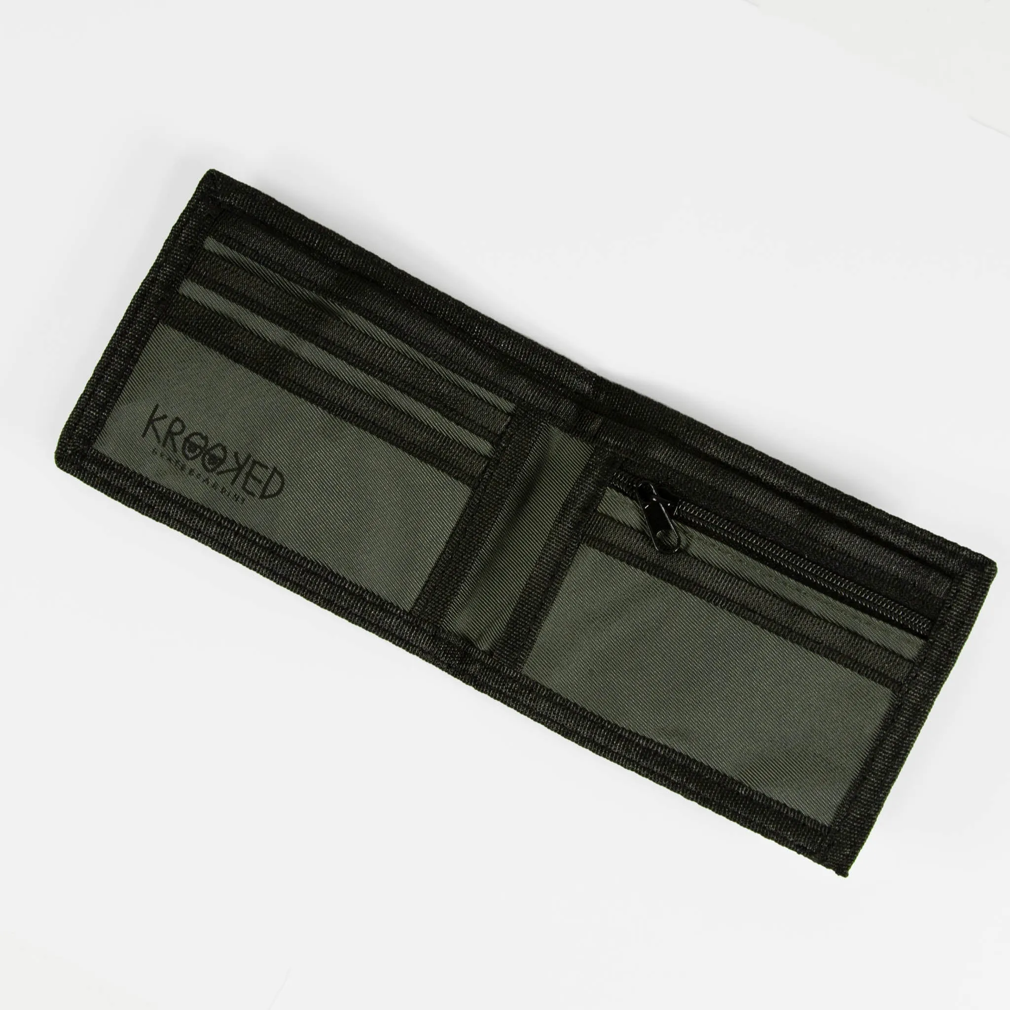 Krooked Skateboards - Bi-Fold Arketype Raw Wallet - Charcoal / Black