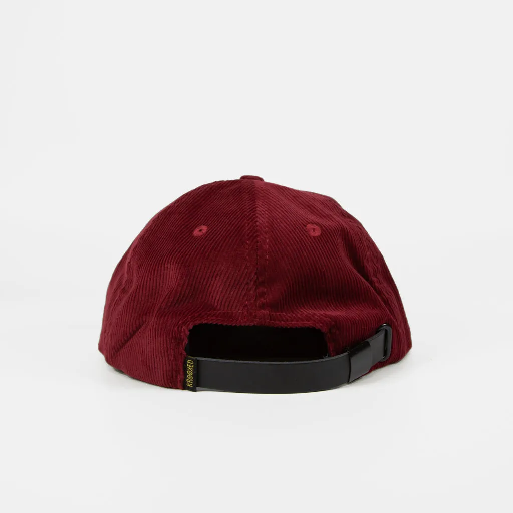 Krooked Skateboards - Eyes Corduroy Strapback Cap - Burgundy / Blue