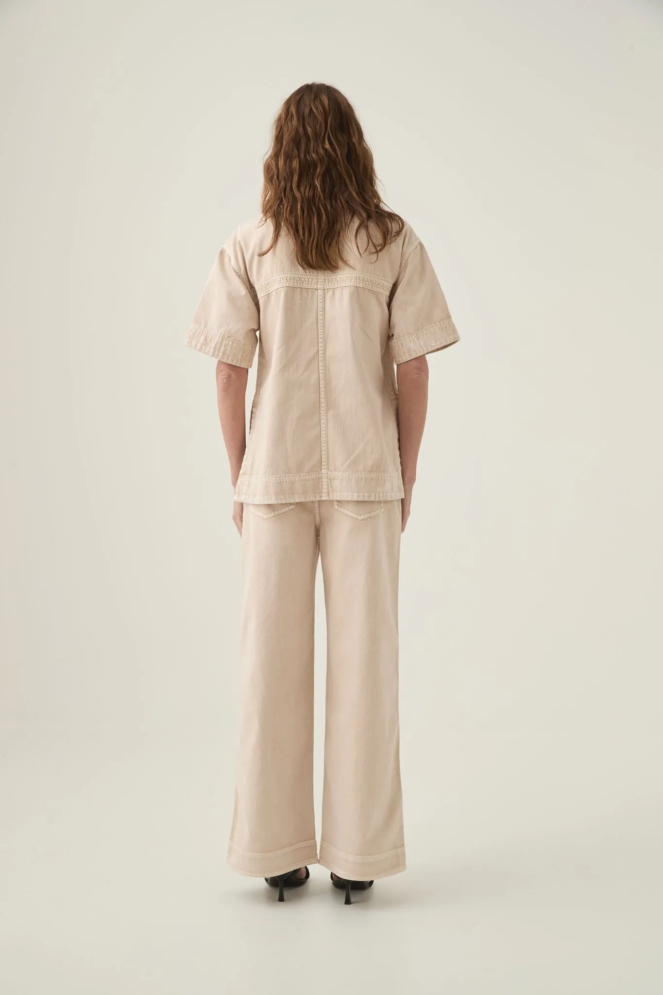 Kya Contrast Wide Leg Jeans