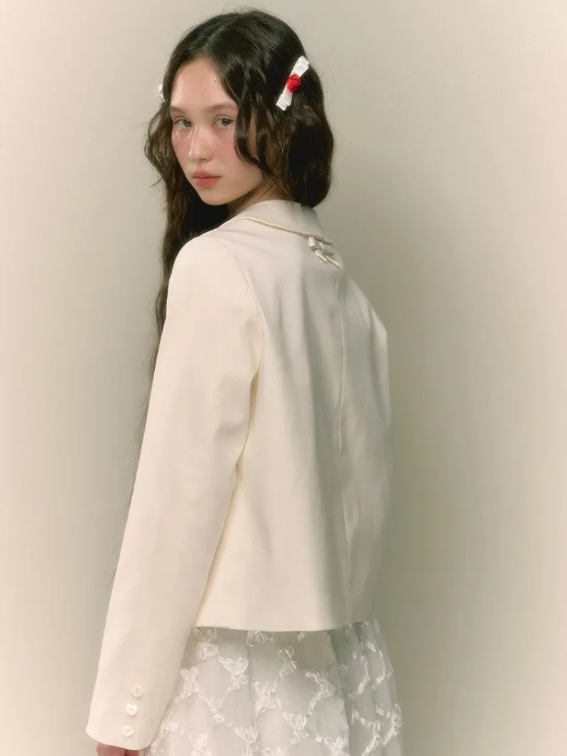 Lace Ribbon Feminine Set-Up Jacket＆Long-Skirt