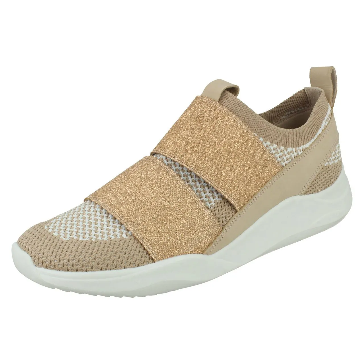 Ladies Clarks Slip On Trainers With Glitter Band Details Sift Slip