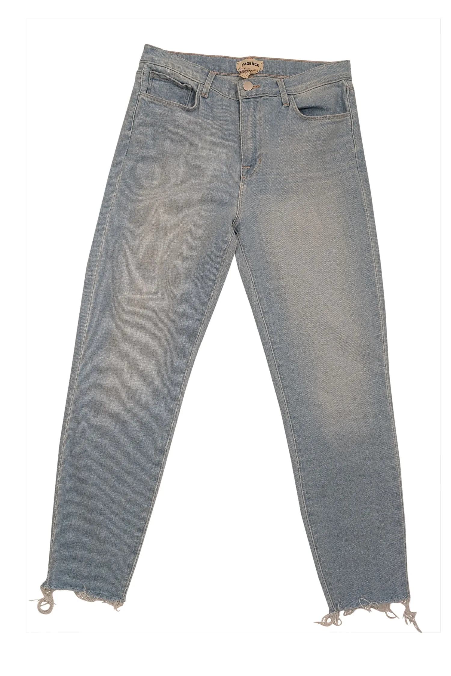L'Agence - Light Wash Slim Leg Jeans w/ Raw Hem Sz 4