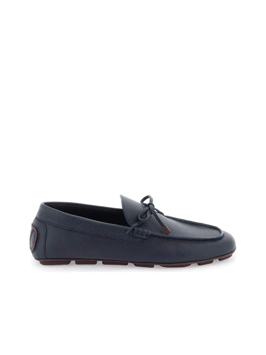 Leather Loafers With Bow Detail