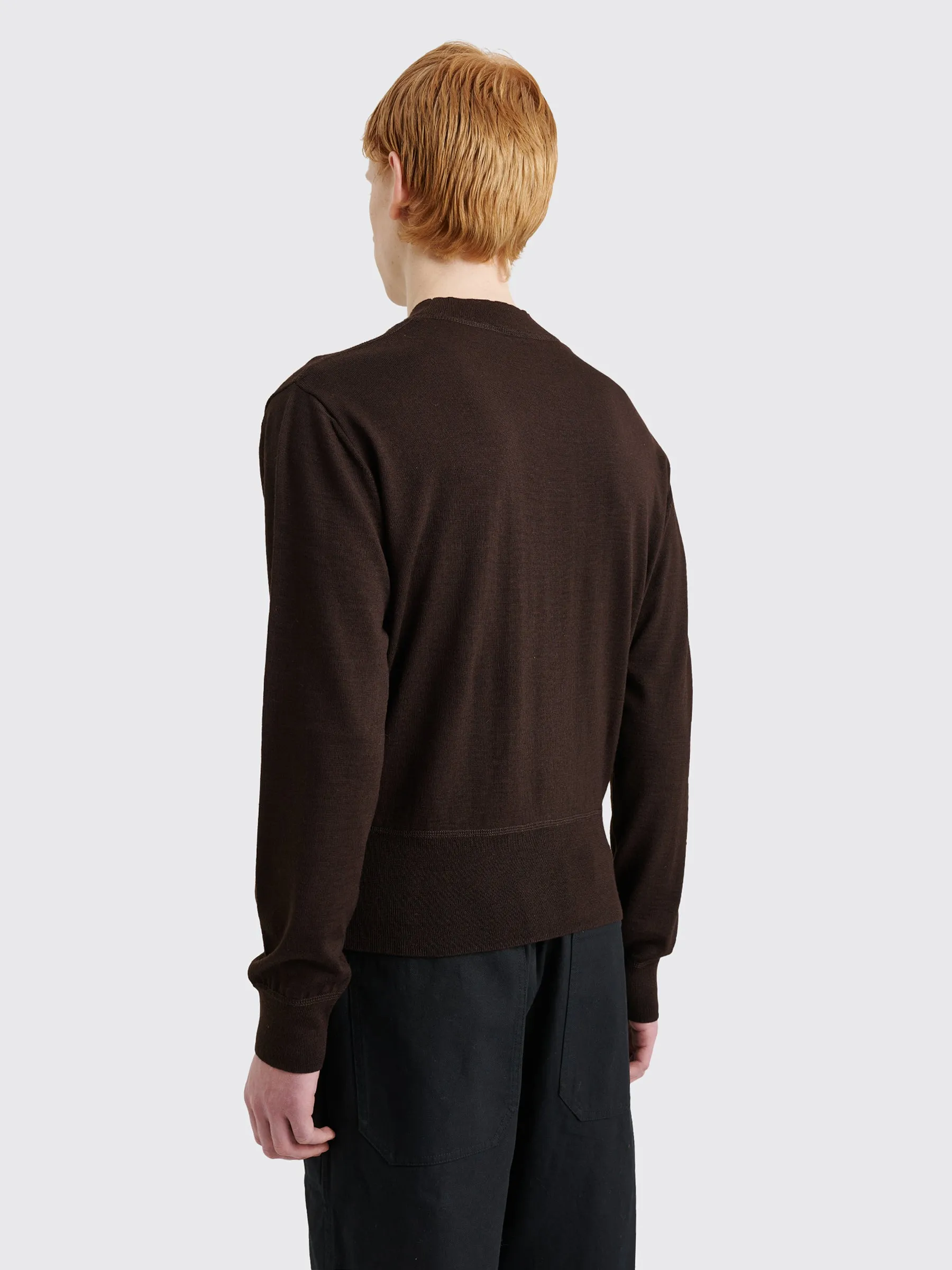 Lemaire Mock Neck Jumper Pecan Brown