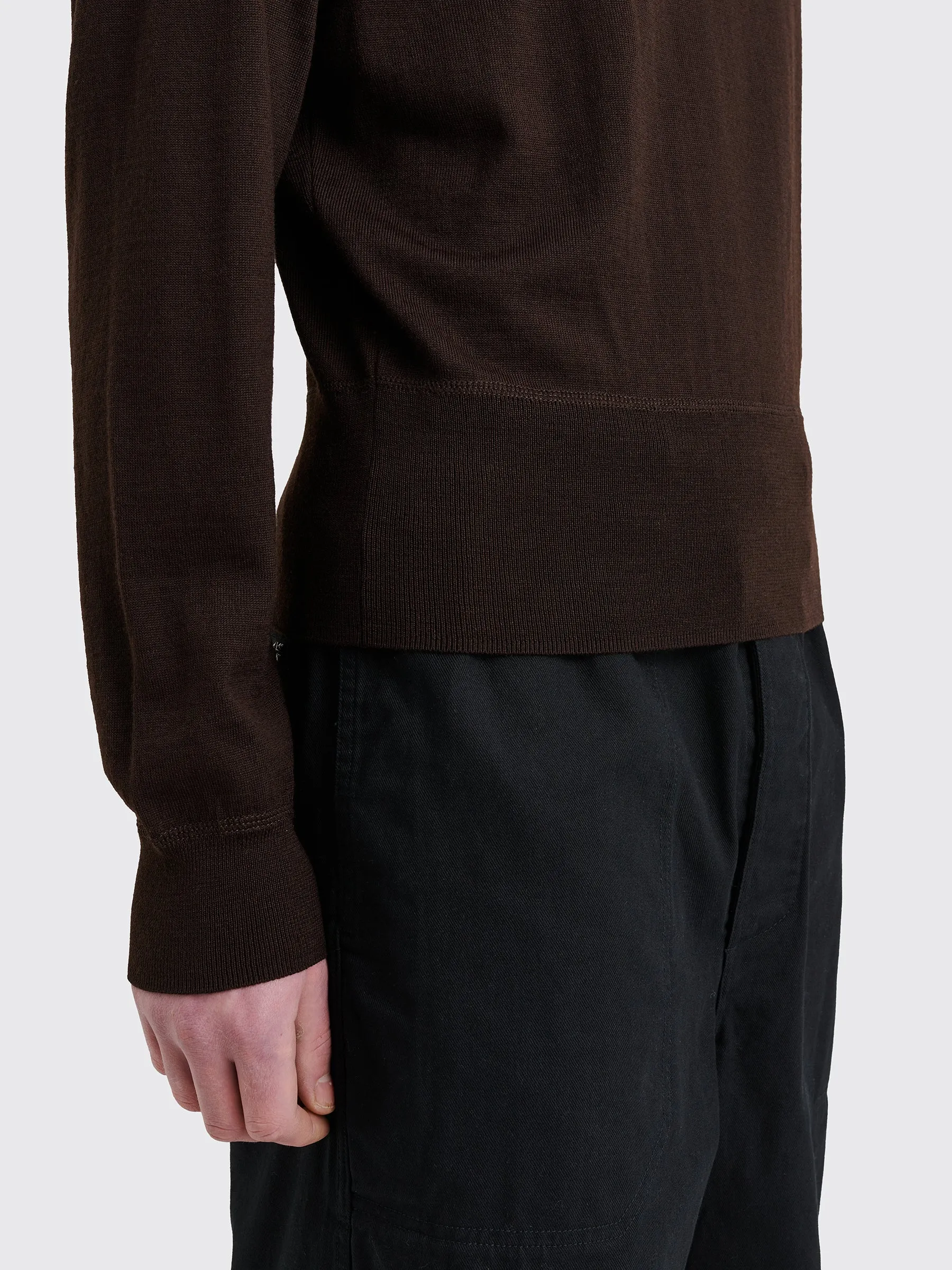 Lemaire Mock Neck Jumper Pecan Brown