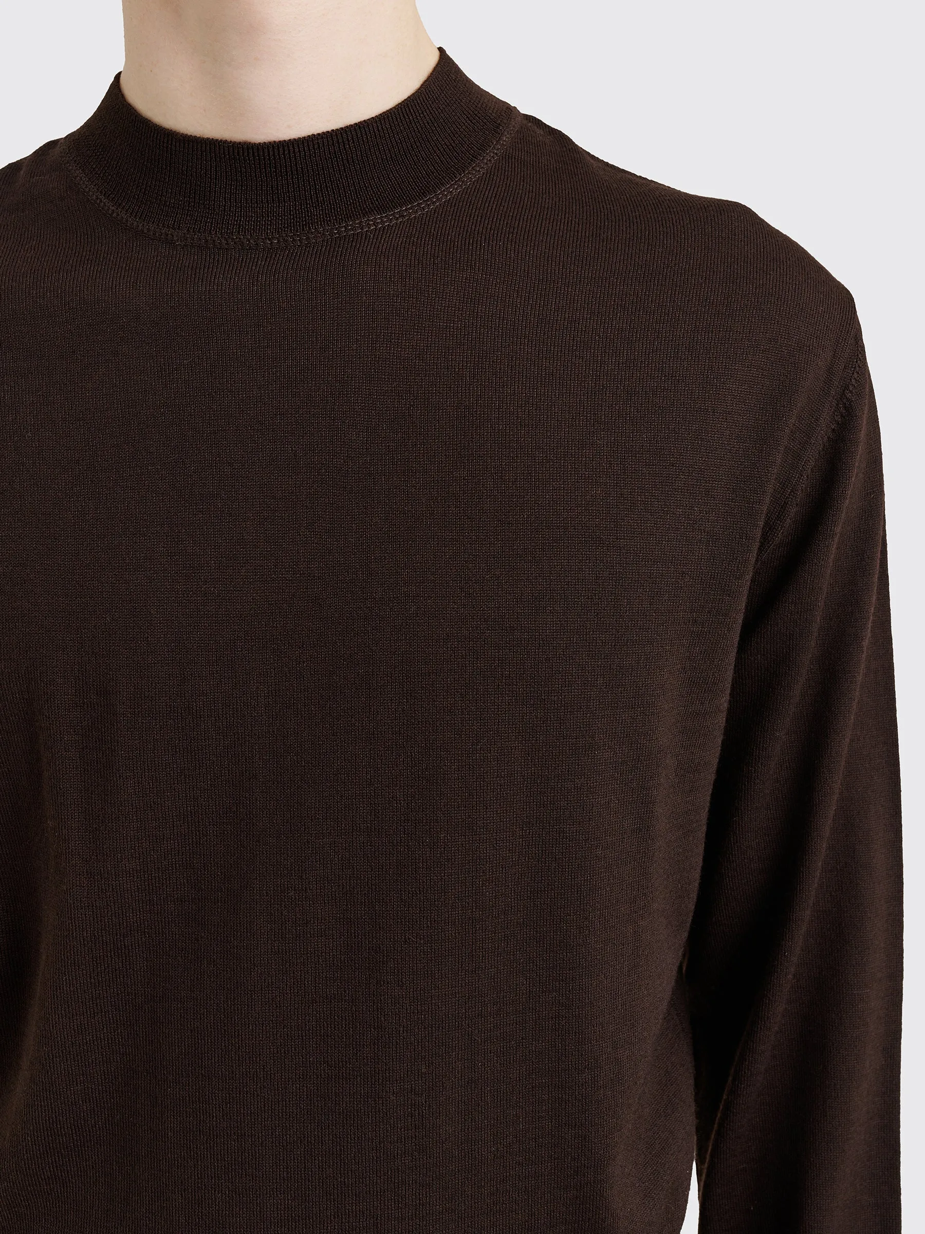 Lemaire Mock Neck Jumper Pecan Brown